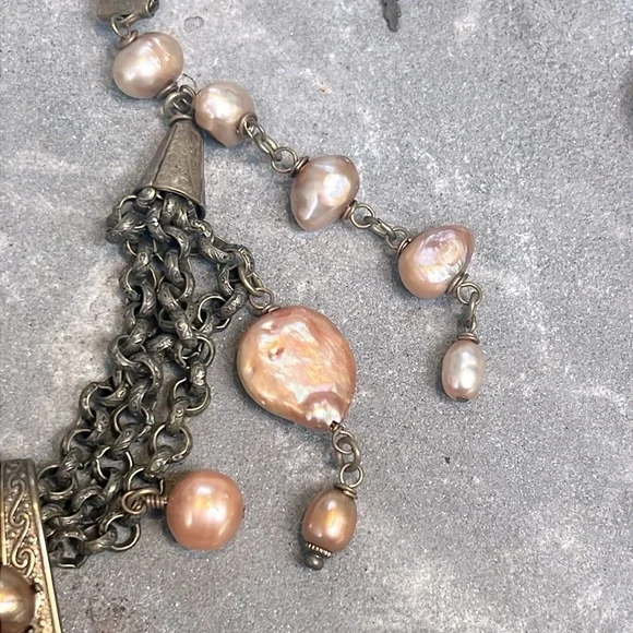 JAN MICHAELS SAN FRANCISCO Freshwater Pearl Shell Vintage necklace Set Retired - Picture 8 of 10